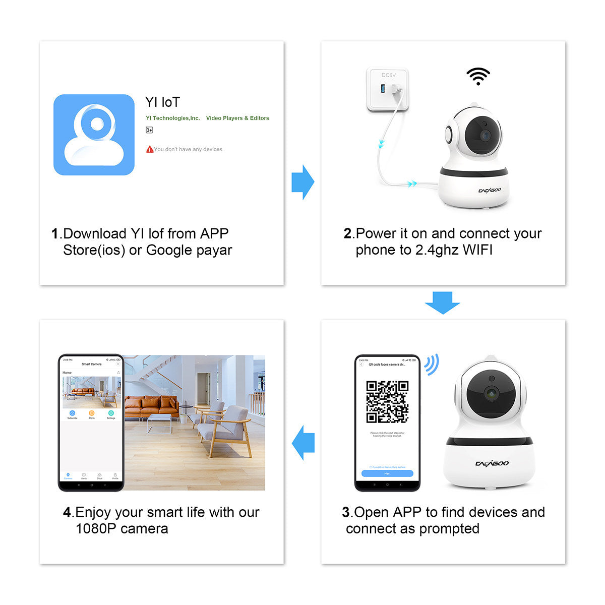 WIKKI STORE CAMERA CACAGOO  1080P FHD WiFi IP Camera